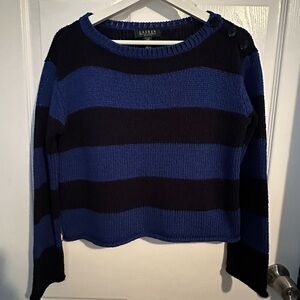 Lauren Ralph Lauren Stripped Blue Sweater PM  Petite GUC